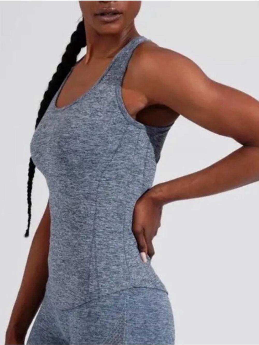 BuffBunny Seamless Heathered Blue-Gray Tank Top